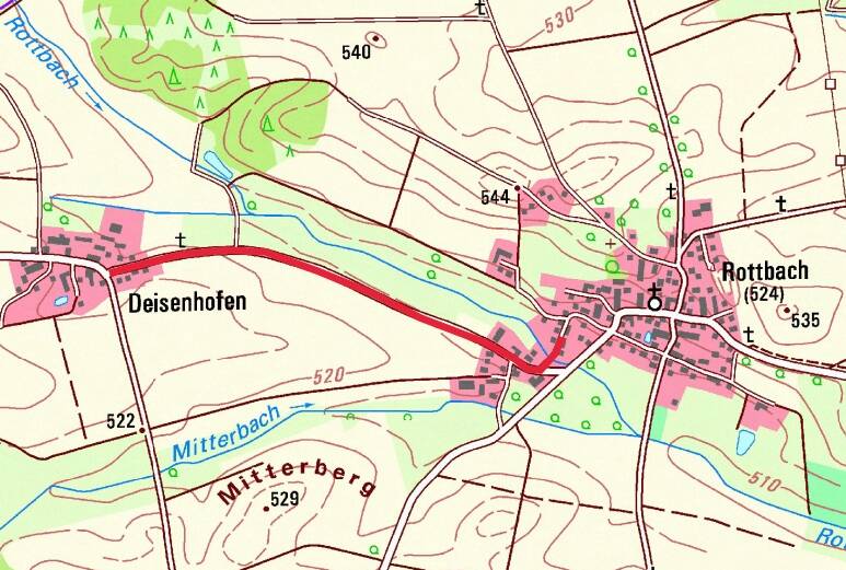 Wasserleitung zwischen Deisenhofen und Rottbach